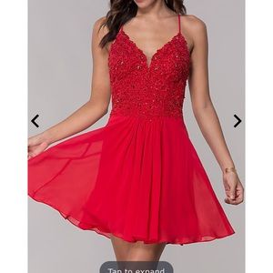 Brand new Faviana Short chiffon v-neck dress